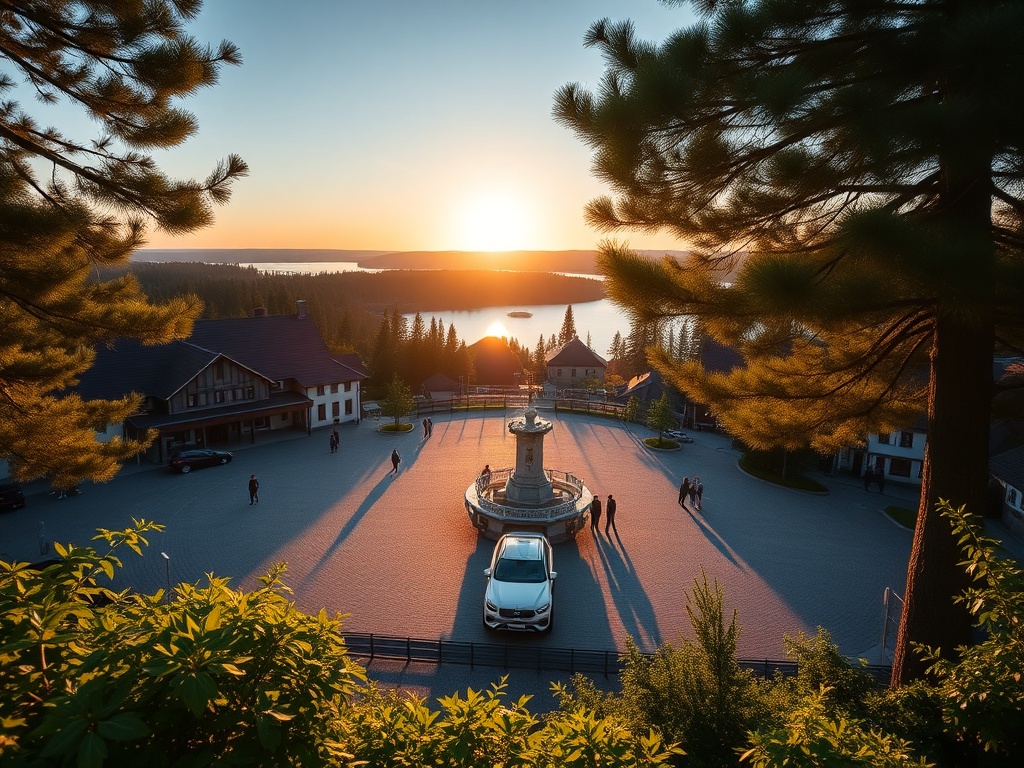 Widok na zabytkową architekturę Braniewa podczas słonecznego dnia majowego.